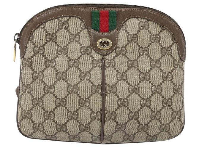 Borsa Sherry Line GG Supreme Web di GUCCI in PVC beige e oro 904 02 047 Auth ep13893 D'oro - vista 13