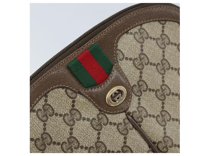 Borsa Sherry Line GG Supreme Web di GUCCI in PVC beige e oro 904 02 047 Auth ep13893 D'oro - vista 18