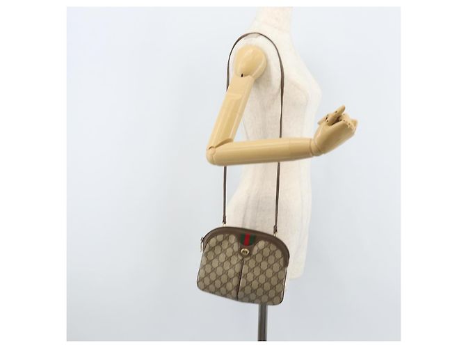 Borsa Sherry Line GG Supreme Web di GUCCI in PVC beige e oro 904 02 047 Auth ep13893 D'oro - vista 22