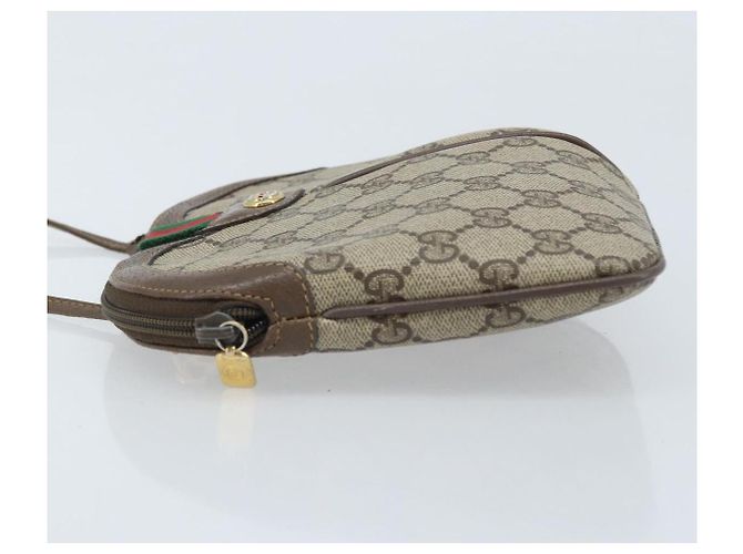Borsa Sherry Line GG Supreme Web di GUCCI in PVC beige e oro 904 02 047 Auth ep13893 D'oro - vista 4