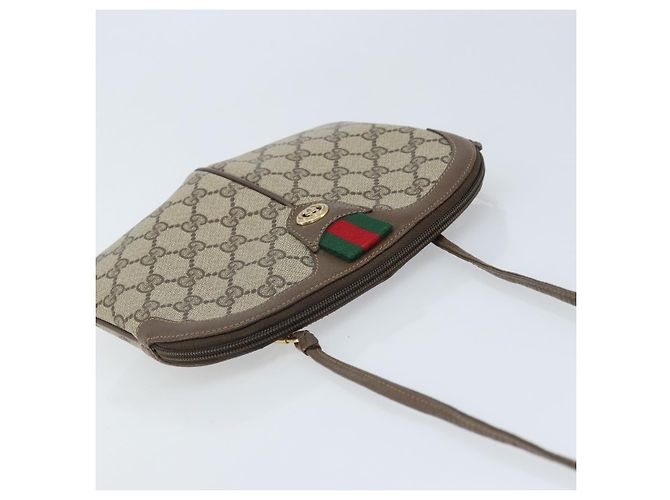 Borsa Sherry Line GG Supreme Web di GUCCI in PVC beige e oro 904 02 047 Auth ep13893 D'oro - vista 6