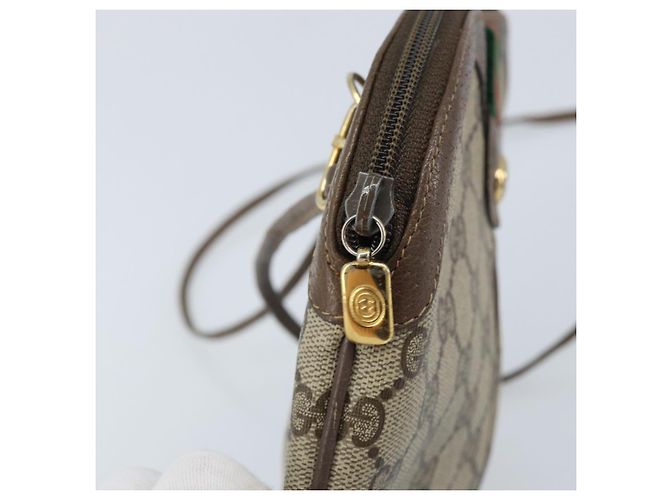 Borsa Sherry Line GG Supreme Web di GUCCI in PVC beige e oro 904 02 047 Auth ep13893 D'oro - vista 9