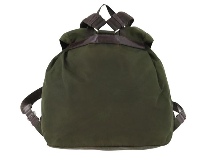 PRADA Backpack Nylon Khaki Silver Auth 173527 Silvery - view 2