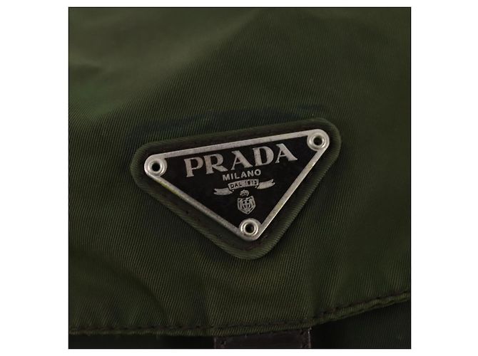 PRADA Backpack Nylon Khaki Silver Auth 173527 Silvery - view 20