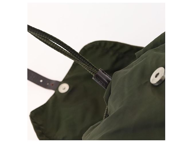 PRADA Backpack Nylon Khaki Silver Auth 173527 Silvery - view 21