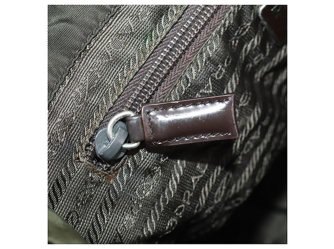 PRADA Backpack Nylon Khaki Silver Auth 173527 Silvery - view 25