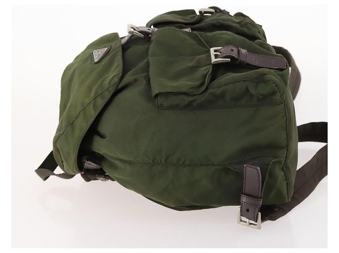 PRADA Backpack Nylon Khaki Silver Auth 173527 Silvery - view 4