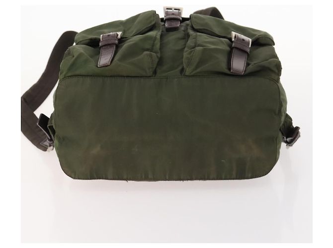 PRADA Backpack Nylon Khaki Silver Auth 173527 Silvery - view 5