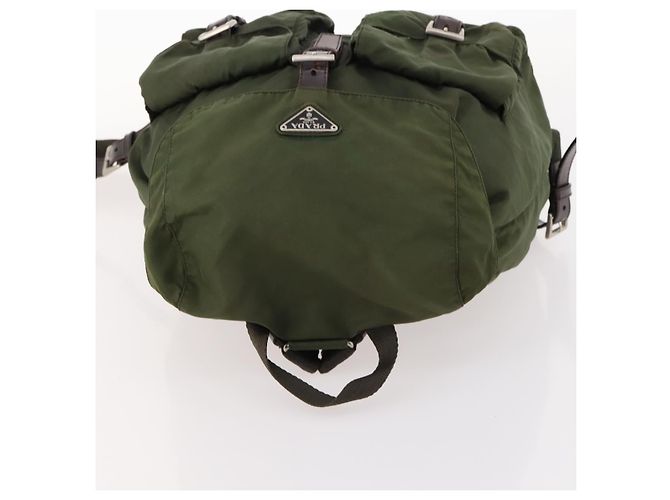 PRADA Backpack Nylon Khaki Silver Auth 173527 Silvery - view 6