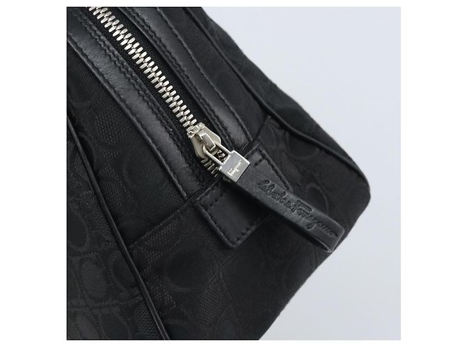 Borsa a mano Salvatore Ferragamo in tela nera e argento Auth BA11576 Nero - vista 10
