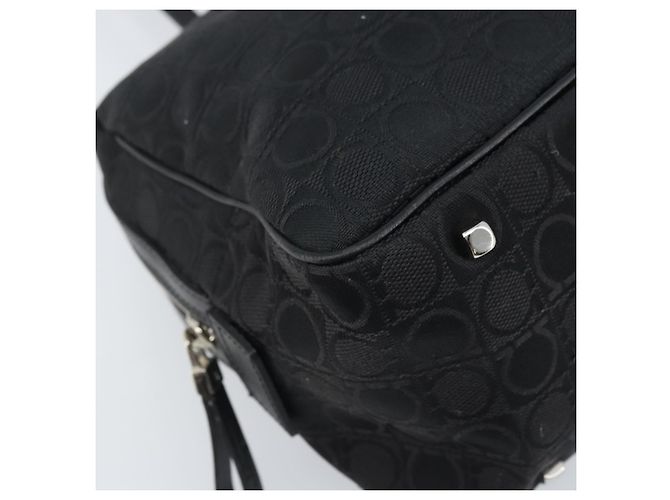 Borsa a mano Salvatore Ferragamo in tela nera e argento Auth BA11576 Nero - vista 14