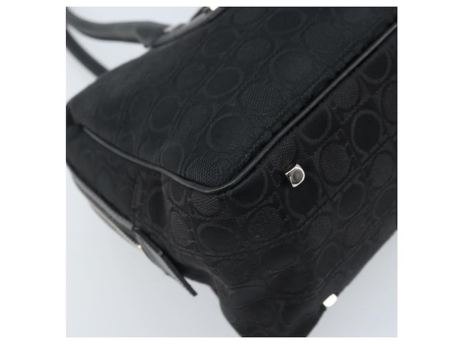 Borsa a mano Salvatore Ferragamo in tela nera e argento Auth BA11576 Nero - vista 16