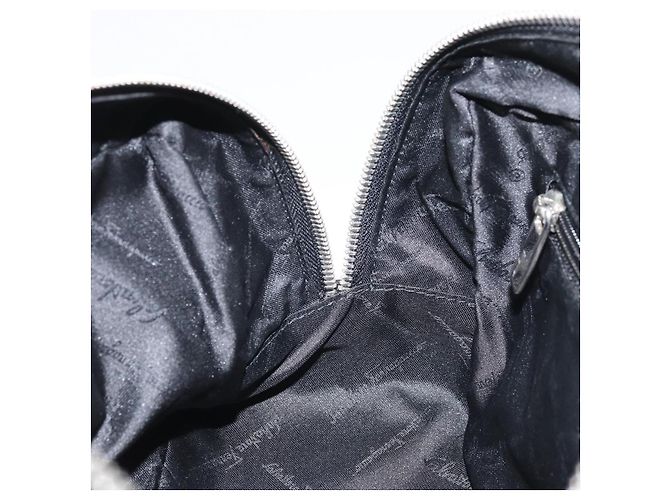 Borsa a mano Salvatore Ferragamo in tela nera e argento Auth BA11576 Nero - vista 18