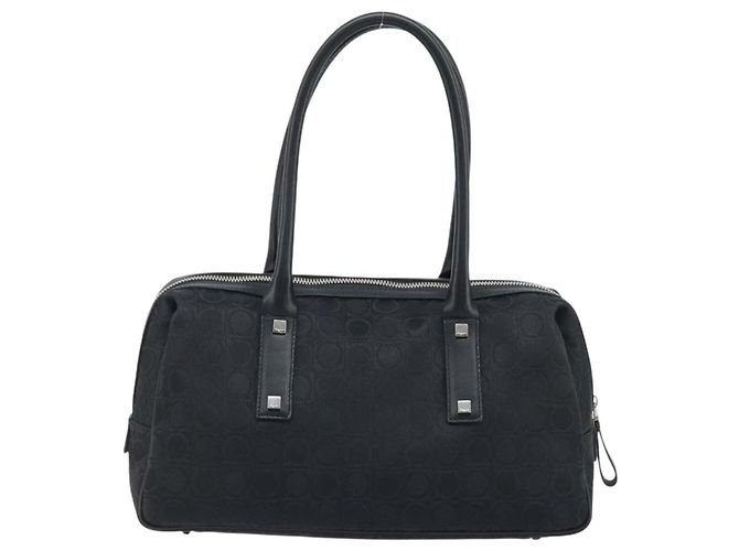 Borsa a mano Salvatore Ferragamo in tela nera e argento Auth BA11576 Nero - vista 2