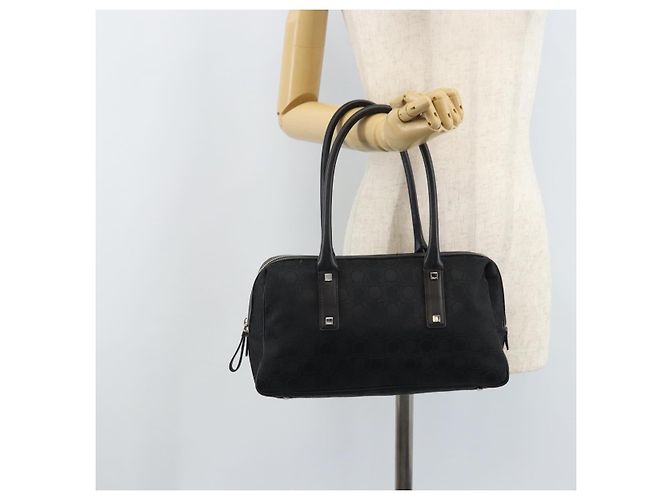 Borsa a mano Salvatore Ferragamo in tela nera e argento Auth BA11576 Nero - vista 21