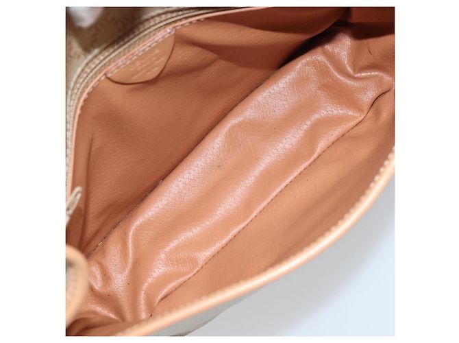 Céline Borsa a Spalla in Tela Macadam CELINE PVC Beige Oro Auth YKZ185A D'oro - vista 10