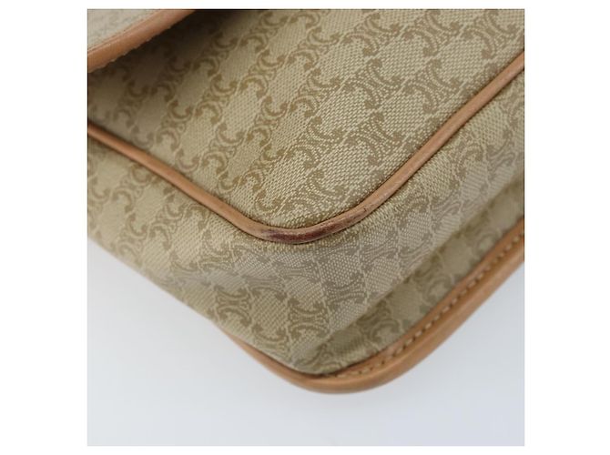 Céline Borsa a Spalla in Tela Macadam CELINE PVC Beige Oro Auth YKZ185A D'oro - vista 15