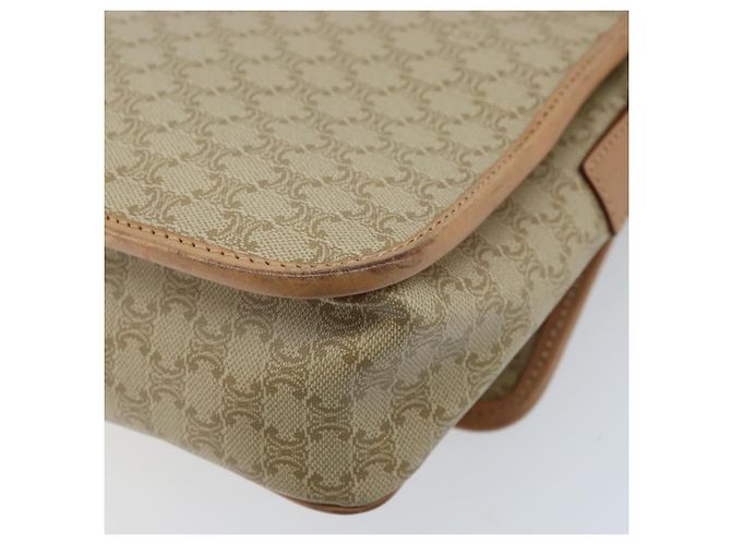 Céline Borsa a Spalla in Tela Macadam CELINE PVC Beige Oro Auth YKZ185A D'oro - vista 16
