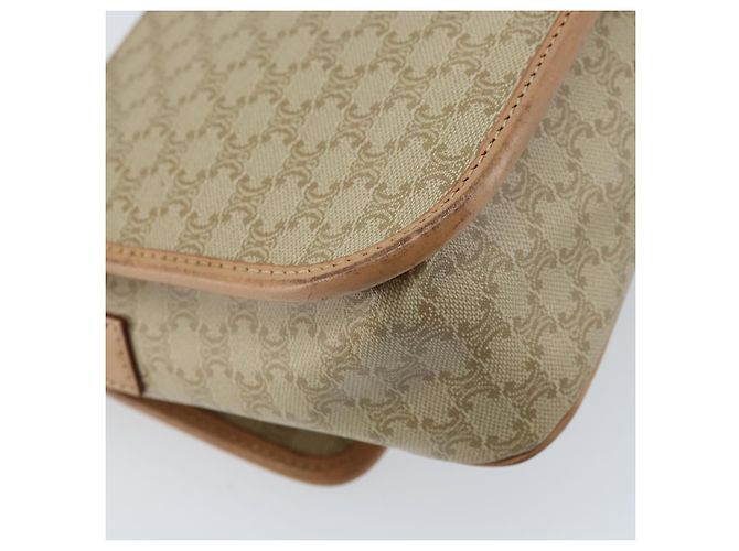 Céline Borsa a Spalla in Tela Macadam CELINE PVC Beige Oro Auth YKZ185A D'oro - vista 17