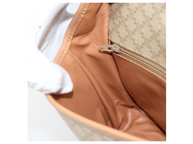 Céline Borsa a Spalla in Tela Macadam CELINE PVC Beige Oro Auth YKZ185A D'oro - vista 21