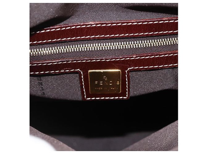 Borsa a mano in tela Zucchino FENDI beige e oro Auth SW2327A - vista 17