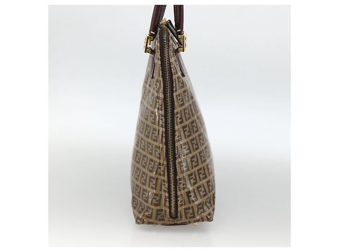 Borsa a mano in tela Zucchino FENDI beige e oro Auth SW2327A - vista 3