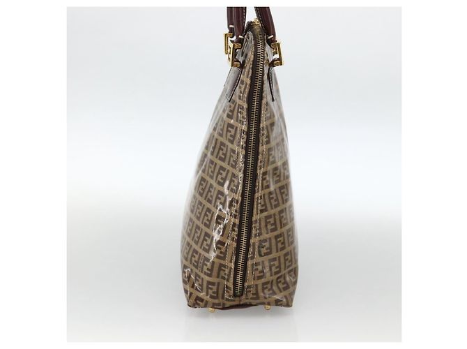 Borsa a mano in tela Zucchino FENDI beige e oro Auth SW2327A - vista 4