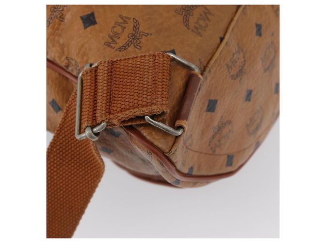 MCM Vicetos Zaino Logogramma in PVC Pelle Marrone Oro Auth bs33818 D'oro - vista 18