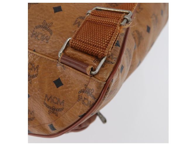 MCM Vicetos Zaino Logogramma in PVC Pelle Marrone Oro Auth bs33818 D'oro - vista 19