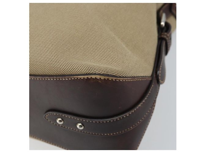 PRADA Schultertasche aus Canvas Beige Silber Authentisch YKZ082A - Ansicht 15