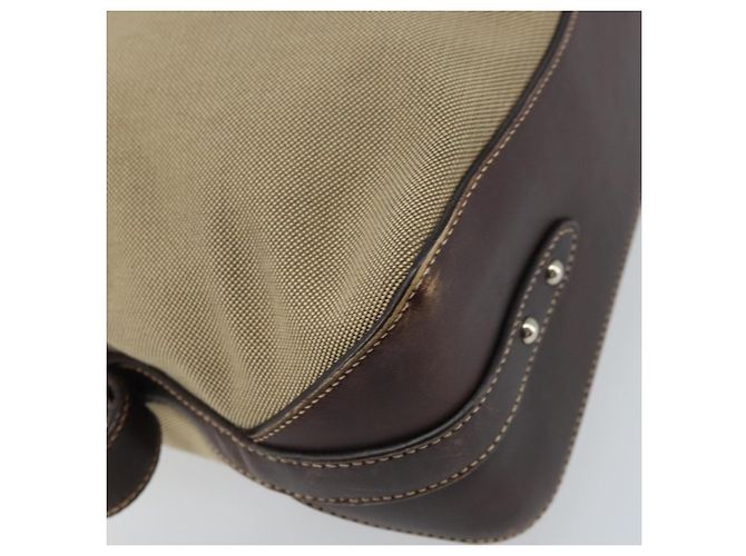 PRADA Schultertasche aus Canvas Beige Silber Authentisch YKZ082A - Ansicht 16