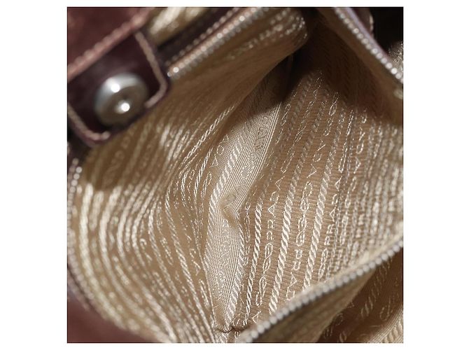 PRADA Schultertasche aus Canvas Beige Silber Authentisch YKZ082A - Ansicht 21