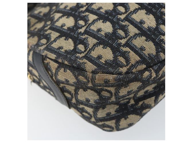 Borsa a Spalla in Tela Trotter Christian Dior Blu Navy Oro Auth AMZ494A D'oro - vista 15