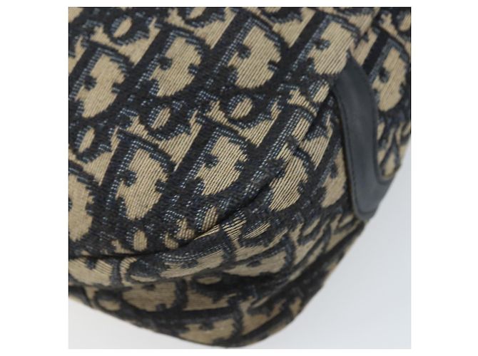 Borsa a Spalla in Tela Trotter Christian Dior Blu Navy Oro Auth AMZ494A D'oro - vista 16