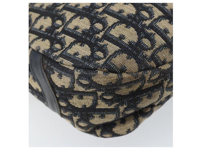 Borsa a Spalla in Tela Trotter Christian Dior Blu Navy Oro Auth AMZ494A D'oro - vista 17