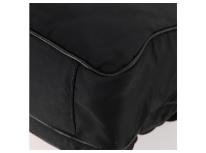 PRADA Borsa a mano in nylon nero argento Auth bs33914 - vista 15