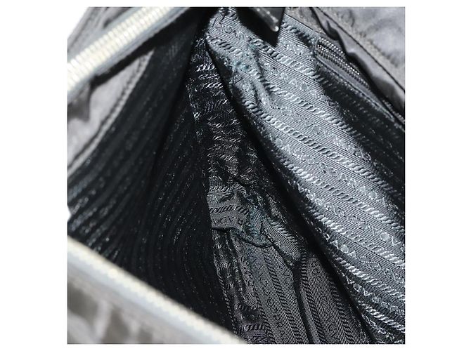 PRADA Borsa a mano in nylon nero argento Auth bs33914 - vista 18