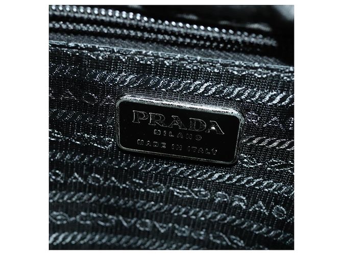 PRADA Borsa a mano in nylon nero argento Auth bs33914 - vista 19