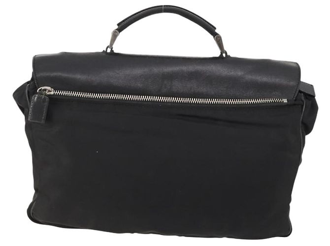 PRADA Borsa a mano in nylon nero argento Auth bs33914 - vista 2