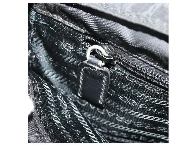 PRADA Borsa a mano in nylon nero argento Auth bs33914 - vista 20