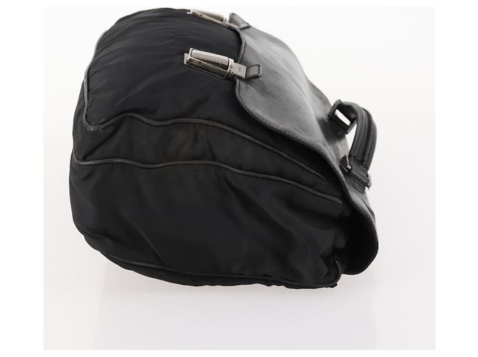 PRADA Borsa a mano in nylon nero argento Auth bs33914 - vista 3