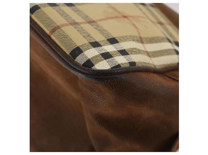 Borsa a Spalla Burberrys Nova Check PVC Beige Oro Auth 173230 D'oro - vista 15