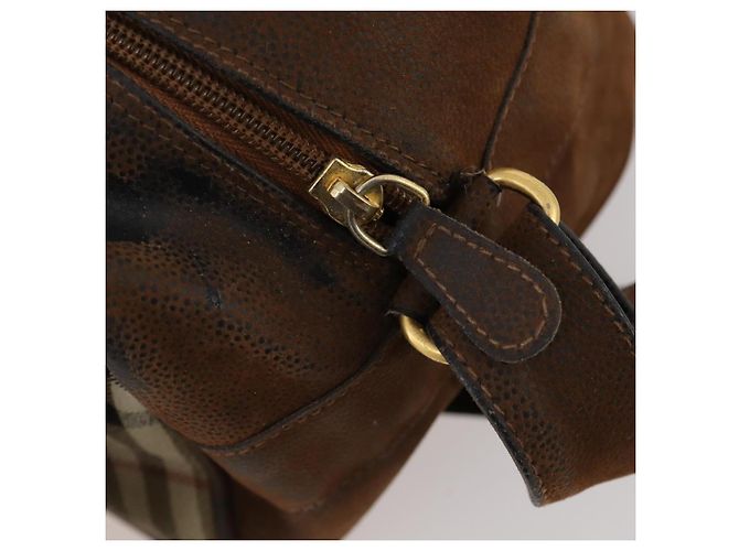 Borsa a Spalla Burberrys Nova Check PVC Beige Oro Auth 173230 D'oro - vista 21
