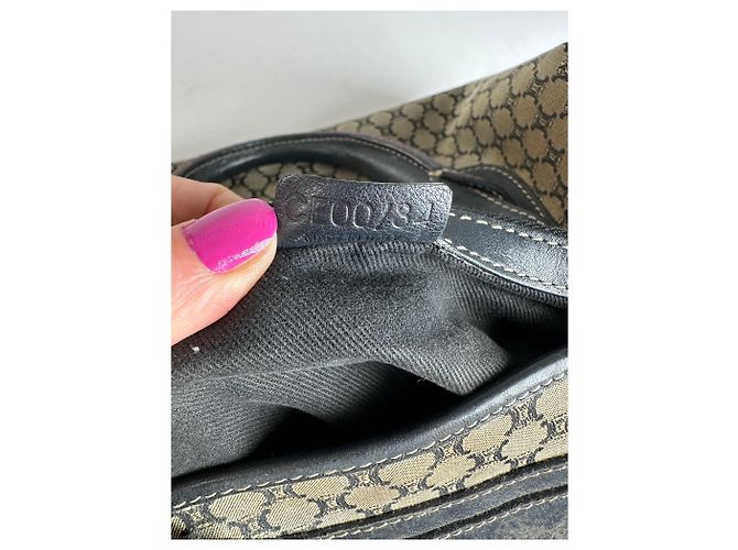 Céline Vintage Celine Triomphe Monogram Boogie Handtasche Grau Schwarz - Ansicht 10
