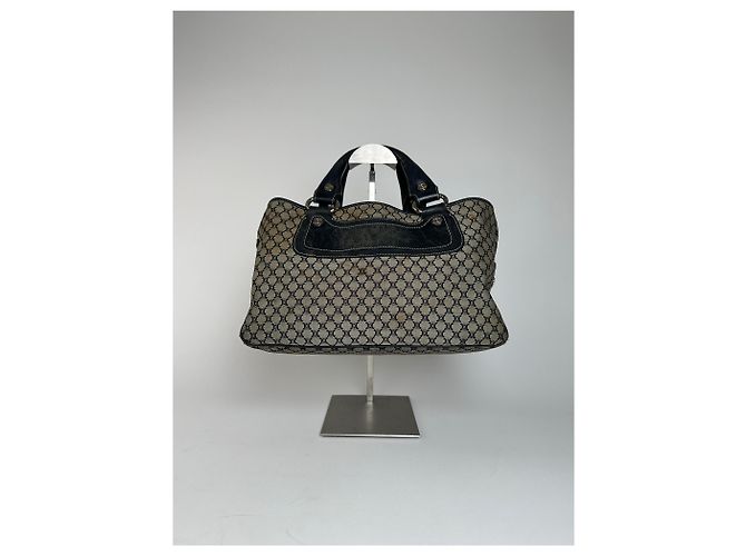 Céline Vintage Celine Triomphe Monogram Boogie Handtasche Grau Schwarz - Ansicht 11