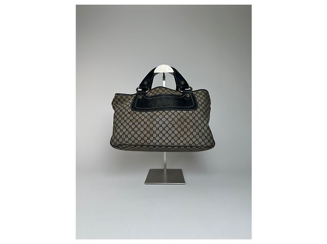 Céline Vintage Celine Triomphe Monogram Boogie Handtasche Grau Schwarz - Ansicht 2
