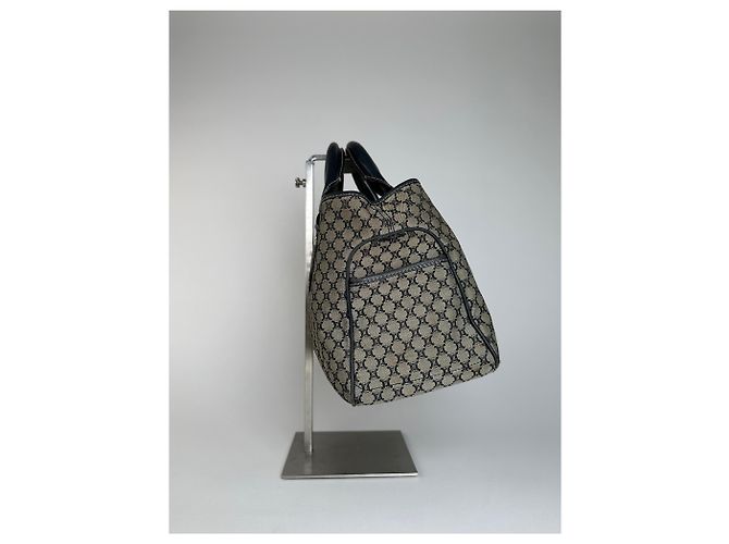 Céline Vintage Celine Triomphe Monogram Boogie Handtasche Grau Schwarz - Ansicht 3