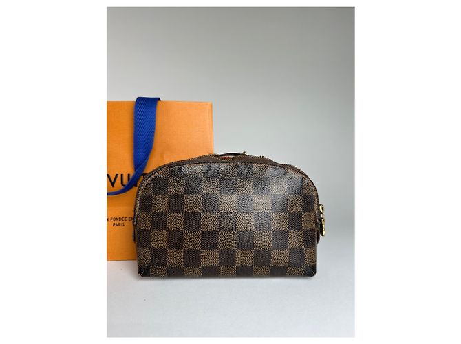 Clutch / Mini Borsa in Pelle Damier Monogram Vintage Louis Vuitton Marrone - vista 10