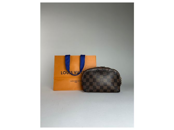 Clutch / Mini Borsa in Pelle Damier Monogram Vintage Louis Vuitton Marrone - vista 2