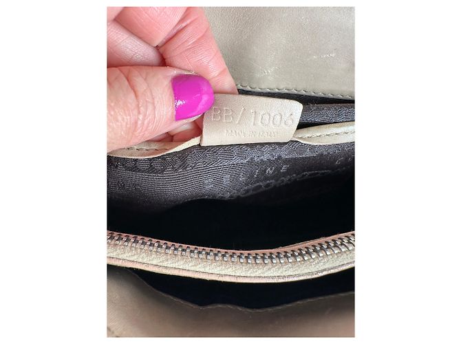 Céline Vintage Celine Paris Leder Boogie Tasche beige und braun - Ansicht 8
